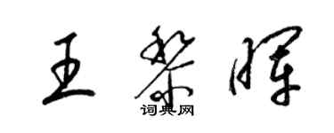 梁錦英王黎暉草書個性簽名怎么寫