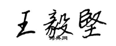 王正良王毅堅行書個性簽名怎么寫
