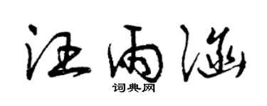 曾慶福汪雨涵草書個性簽名怎么寫