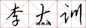 李大訓怎么寫好看