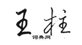 駱恆光王柱行書個性簽名怎么寫