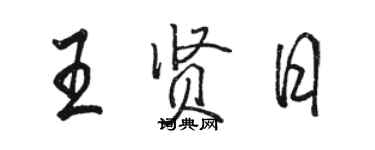 駱恆光王賢日行書個性簽名怎么寫