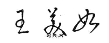 駱恆光王美如草書個性簽名怎么寫