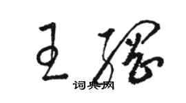 駱恆光王綱草書個性簽名怎么寫