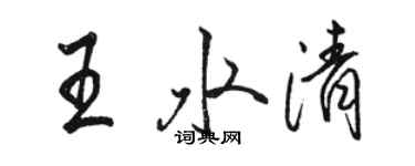駱恆光王水清行書個性簽名怎么寫