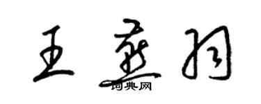 梁錦英王燕羽草書個性簽名怎么寫