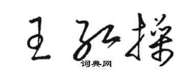 駱恆光王紅操草書個性簽名怎么寫