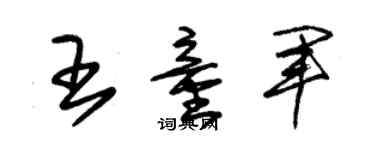 朱錫榮王童軍草書個性簽名怎么寫