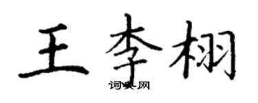 丁謙王李栩楷書個性簽名怎么寫