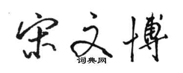 駱恆光宋文博行書個性簽名怎么寫