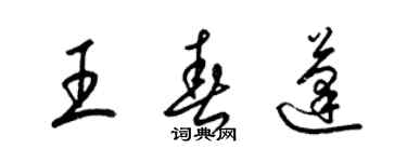 梁錦英王春蓬草書個性簽名怎么寫