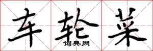 周炳元車輪菜楷書怎么寫