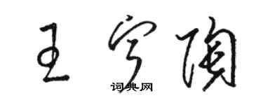 駱恆光王寧陶草書個性簽名怎么寫