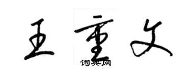 梁錦英王重文草書個性簽名怎么寫