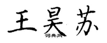 丁謙王昊蘇楷書個性簽名怎么寫