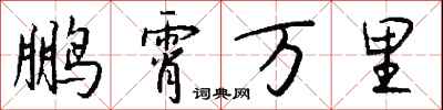 錢沛雲鵬霄萬里行書怎么寫