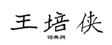袁強王培俠楷書個性簽名怎么寫