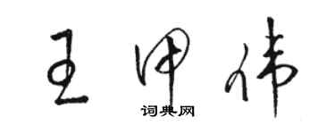 駱恆光王甲偉草書個性簽名怎么寫