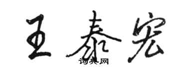 駱恆光王泰宏行書個性簽名怎么寫