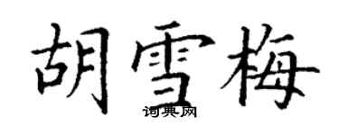 丁謙胡雪梅楷書個性簽名怎么寫