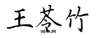 丁謙王苓竹楷書個性簽名怎么寫