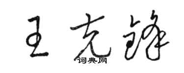 駱恆光王克鋒草書個性簽名怎么寫