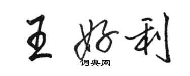 駱恆光王好利行書個性簽名怎么寫