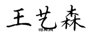 丁謙王藝森楷書個性簽名怎么寫