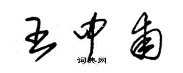朱錫榮王中甫草書個性簽名怎么寫