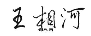 駱恆光王相河行書個性簽名怎么寫