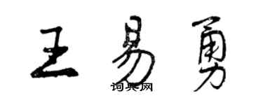 曾慶福王易勇行書個性簽名怎么寫