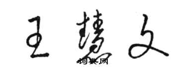 駱恆光王慧文草書個性簽名怎么寫