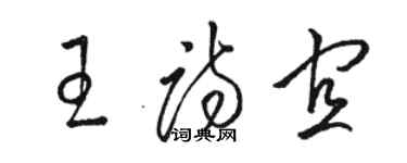 駱恆光王詩宜草書個性簽名怎么寫