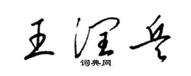 梁錦英王潤兵草書個性簽名怎么寫