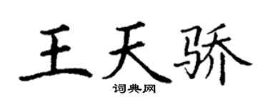 丁謙王天驕楷書個性簽名怎么寫
