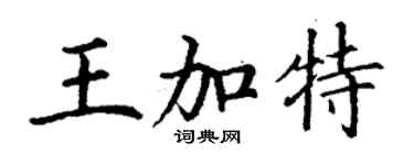丁謙王加特楷書個性簽名怎么寫