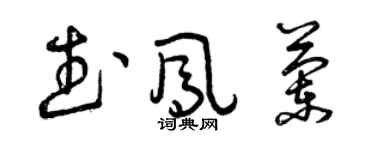 曾慶福武鳳蘭草書個性簽名怎么寫