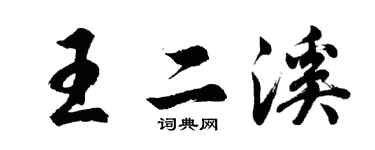 胡問遂王二溪行書個性簽名怎么寫