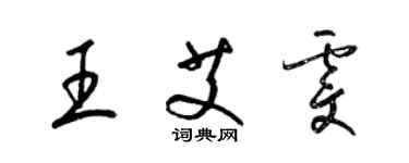 梁錦英王艾雯草書個性簽名怎么寫