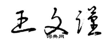 曾慶福王文謹草書個性簽名怎么寫