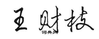 駱恆光王財枝行書個性簽名怎么寫