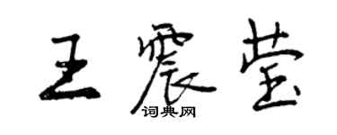 曾慶福王震瑩行書個性簽名怎么寫