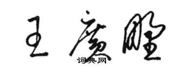 駱恆光王廣野草書個性簽名怎么寫