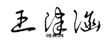 曾慶福王津涵草書個性簽名怎么寫