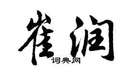 胡問遂崔潤行書個性簽名怎么寫