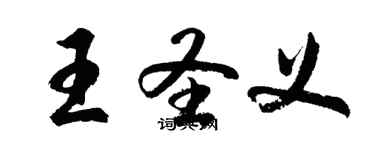 胡問遂王聖義行書個性簽名怎么寫