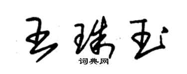 朱錫榮王珠玉草書個性簽名怎么寫