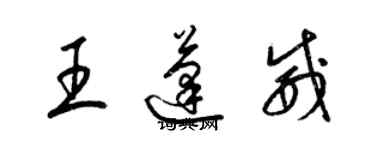 梁錦英王蓬威草書個性簽名怎么寫