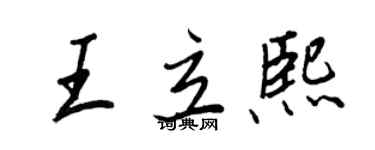 王正良王立熙行書個性簽名怎么寫