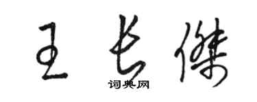 駱恆光王長傑草書個性簽名怎么寫